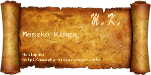 Meszko Kinga névjegykártya